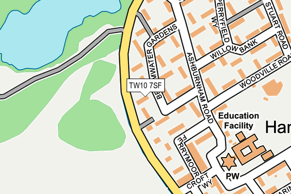 TW10 7SF map - OS OpenMap – Local (Ordnance Survey)