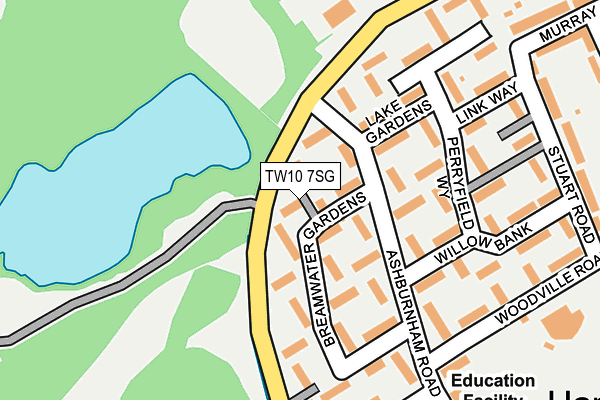TW10 7SG map - OS OpenMap – Local (Ordnance Survey)
