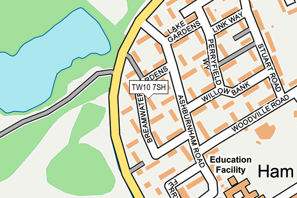 TW10 7SH map - OS OpenMap – Local (Ordnance Survey)