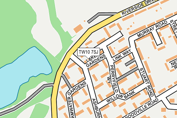 TW10 7SJ map - OS OpenMap – Local (Ordnance Survey)
