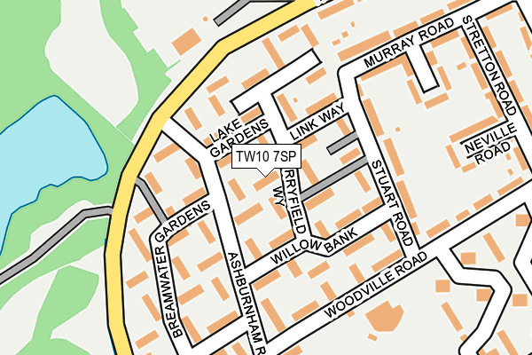 TW10 7SP map - OS OpenMap – Local (Ordnance Survey)