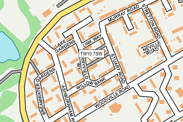 TW10 7SW map - OS OpenMap – Local (Ordnance Survey)