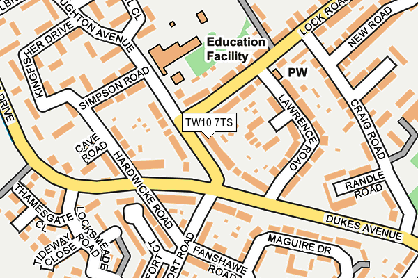 TW10 7TS map - OS OpenMap – Local (Ordnance Survey)