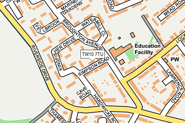 TW10 7TU map - OS OpenMap – Local (Ordnance Survey)