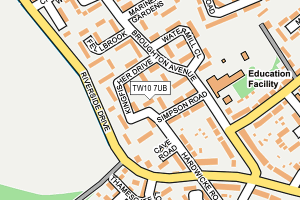 TW10 7UB map - OS OpenMap – Local (Ordnance Survey)