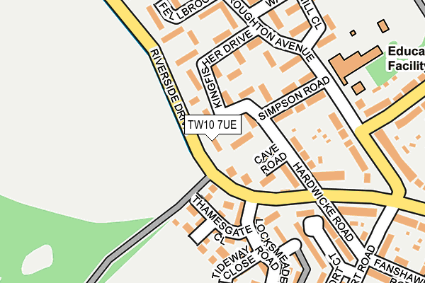 TW10 7UE map - OS OpenMap – Local (Ordnance Survey)