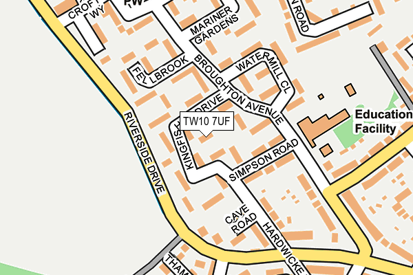 TW10 7UF map - OS OpenMap – Local (Ordnance Survey)