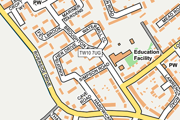 TW10 7UG map - OS OpenMap – Local (Ordnance Survey)
