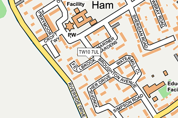 TW10 7UL map - OS OpenMap – Local (Ordnance Survey)