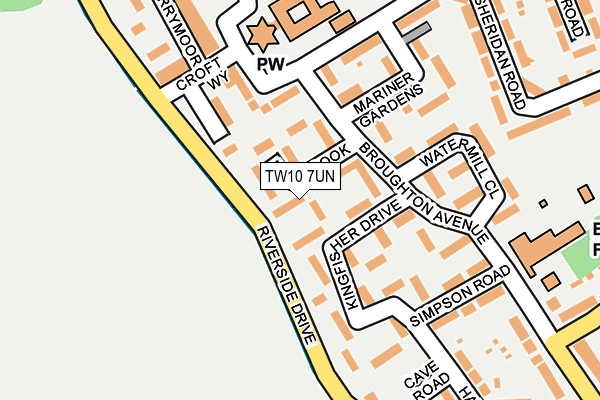 TW10 7UN map - OS OpenMap – Local (Ordnance Survey)