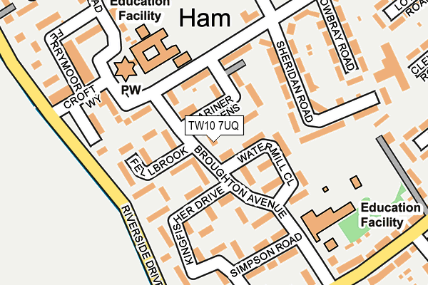 TW10 7UQ map - OS OpenMap – Local (Ordnance Survey)
