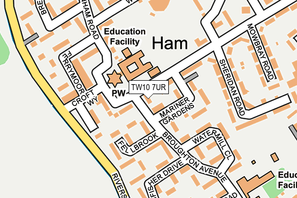 TW10 7UR map - OS OpenMap – Local (Ordnance Survey)