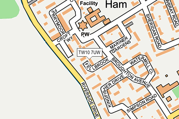 TW10 7UW map - OS OpenMap – Local (Ordnance Survey)