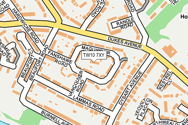 TW10 7XY map - OS OpenMap – Local (Ordnance Survey)