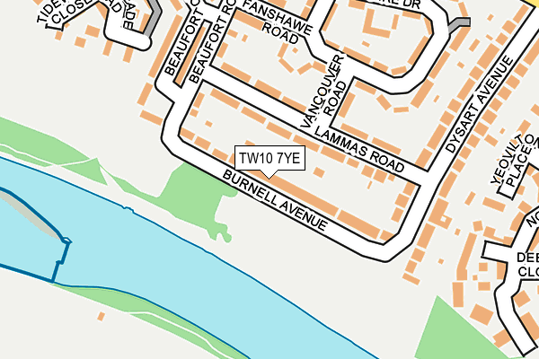 TW10 7YE map - OS OpenMap – Local (Ordnance Survey)