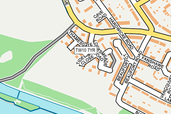 TW10 7YR map - OS OpenMap – Local (Ordnance Survey)