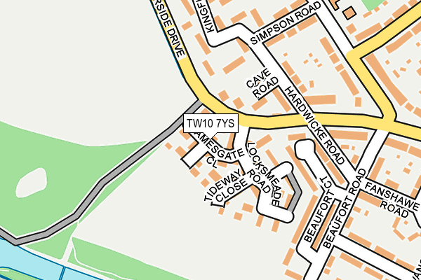 TW10 7YS map - OS OpenMap – Local (Ordnance Survey)