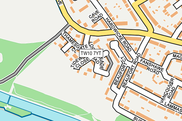 TW10 7YT map - OS OpenMap – Local (Ordnance Survey)