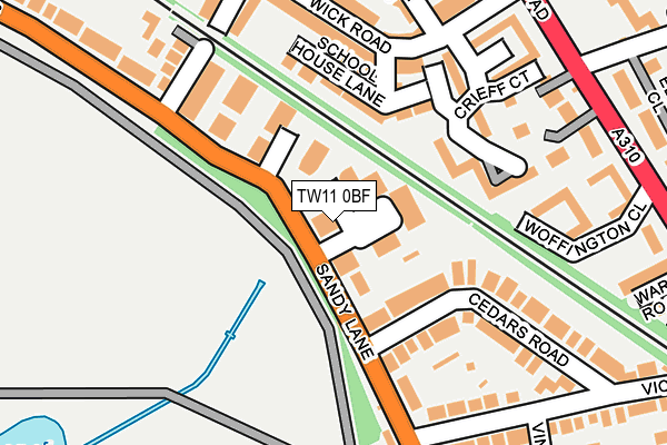 TW11 0BF map - OS OpenMap – Local (Ordnance Survey)