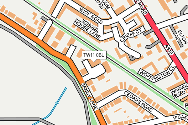 TW11 0BU map - OS OpenMap – Local (Ordnance Survey)