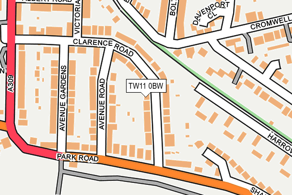 TW11 0BW map - OS OpenMap – Local (Ordnance Survey)