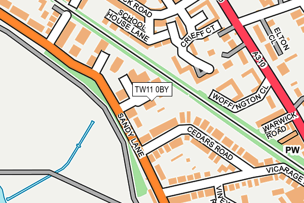 TW11 0BY map - OS OpenMap – Local (Ordnance Survey)
