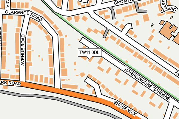 TW11 0DL map - OS OpenMap – Local (Ordnance Survey)