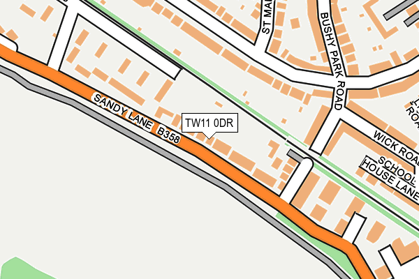 TW11 0DR map - OS OpenMap – Local (Ordnance Survey)