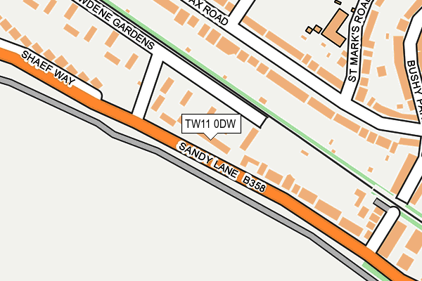 TW11 0DW map - OS OpenMap – Local (Ordnance Survey)