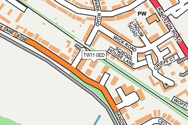 TW11 0ED map - OS OpenMap – Local (Ordnance Survey)