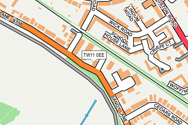 TW11 0EE map - OS OpenMap – Local (Ordnance Survey)