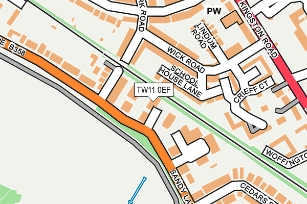 TW11 0EF map - OS OpenMap – Local (Ordnance Survey)