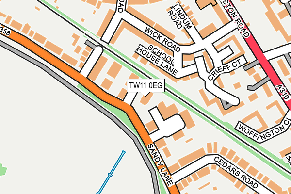 TW11 0EG map - OS OpenMap – Local (Ordnance Survey)