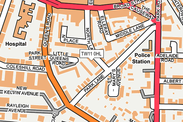 TW11 0HL map - OS OpenMap – Local (Ordnance Survey)