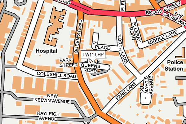 TW11 0HP map - OS OpenMap – Local (Ordnance Survey)