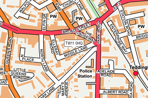 TW11 0HQ map - OS OpenMap – Local (Ordnance Survey)