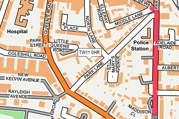 TW11 0HR map - OS OpenMap – Local (Ordnance Survey)