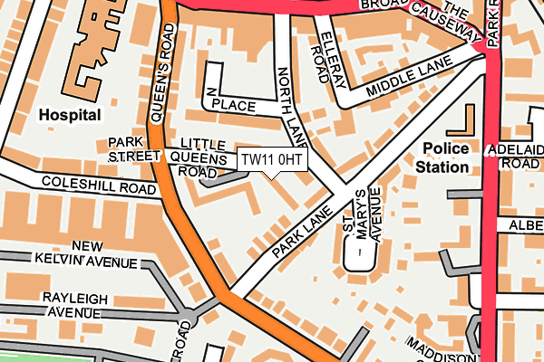 TW11 0HT map - OS OpenMap – Local (Ordnance Survey)