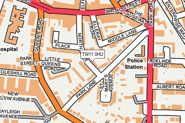 TW11 0HU map - OS OpenMap – Local (Ordnance Survey)