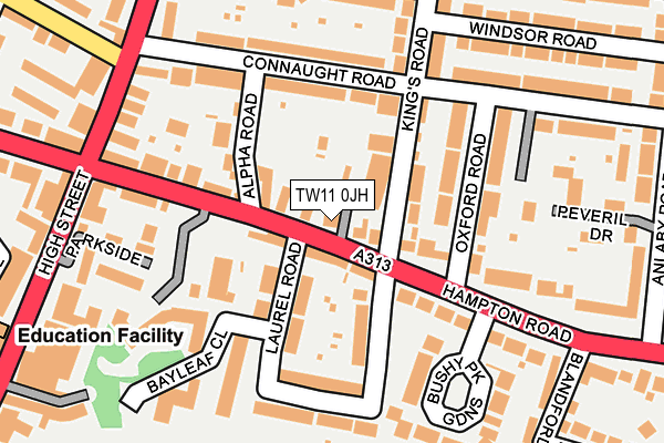 TW11 0JH map - OS OpenMap – Local (Ordnance Survey)
