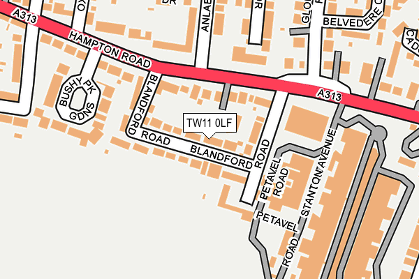 TW11 0LF map - OS OpenMap – Local (Ordnance Survey)