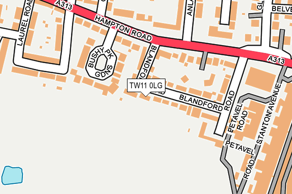 TW11 0LG map - OS OpenMap – Local (Ordnance Survey)