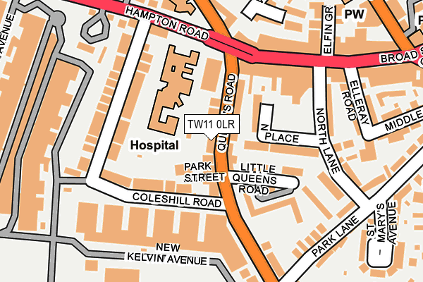 TW11 0LR map - OS OpenMap – Local (Ordnance Survey)