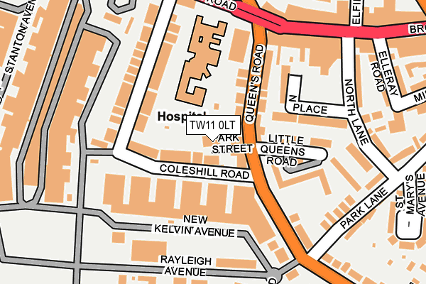 TW11 0LT map - OS OpenMap – Local (Ordnance Survey)