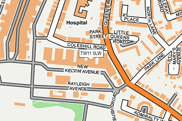 TW11 0LW map - OS OpenMap – Local (Ordnance Survey)