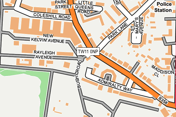 TW11 0NP map - OS OpenMap – Local (Ordnance Survey)