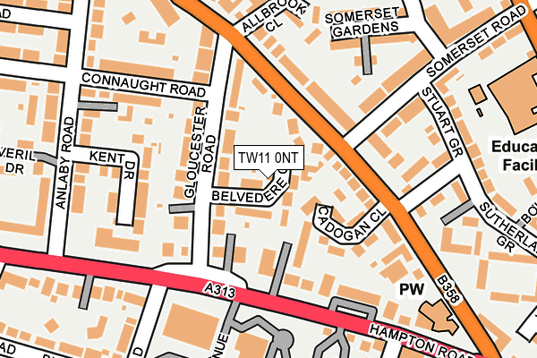 TW11 0NT map - OS OpenMap – Local (Ordnance Survey)