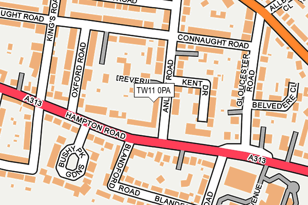 TW11 0PA map - OS OpenMap – Local (Ordnance Survey)