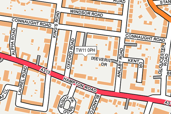 TW11 0PH map - OS OpenMap – Local (Ordnance Survey)