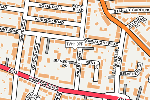 TW11 0PP map - OS OpenMap – Local (Ordnance Survey)